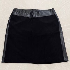Larry Levine Black Skirt with Leather Accents